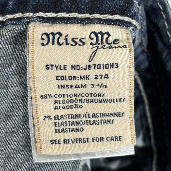 Miss Me Shorts Size 32 Signature Denim Flag Distressed Cotton Blend JE7010H3 - Picture 10 of 11